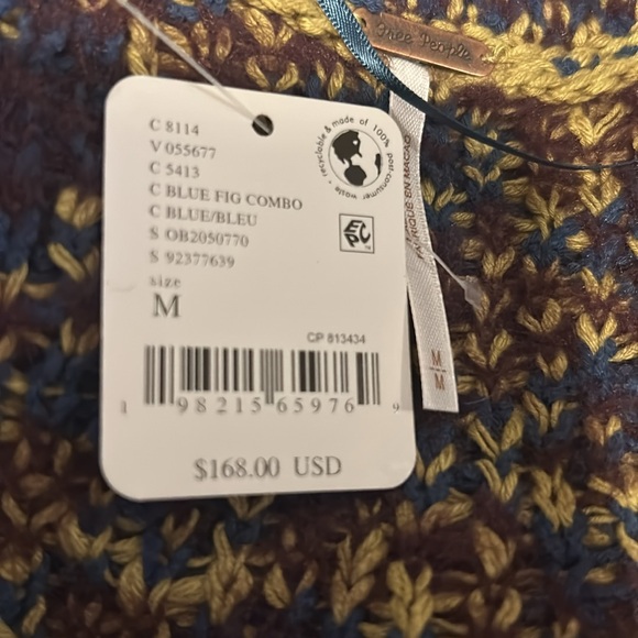 Free People Little Animal Sweater Size: Medium Color: Blue Fig - Picture 7 of 8